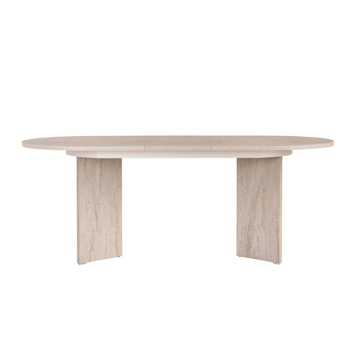 Sorell uitschuifbare eettafel travertin 160 cm Gemelamineerd houtcomposiet