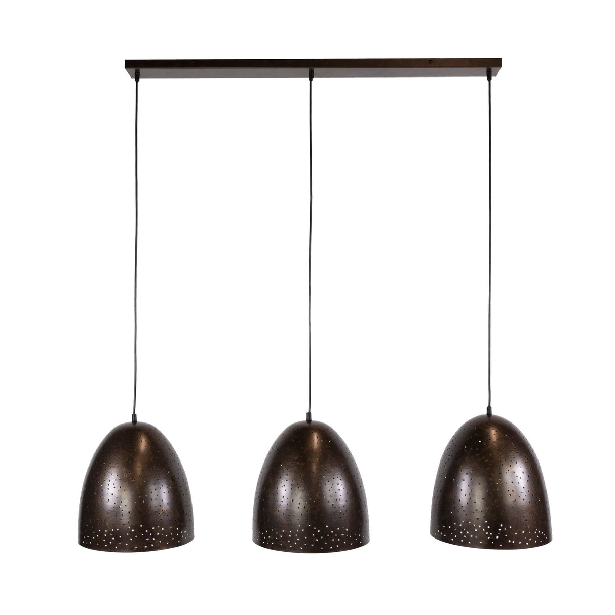 Hanglampen - Industriële Hanglamp Kylian 3 - lichts Metaal Bruin - Dimehouse
