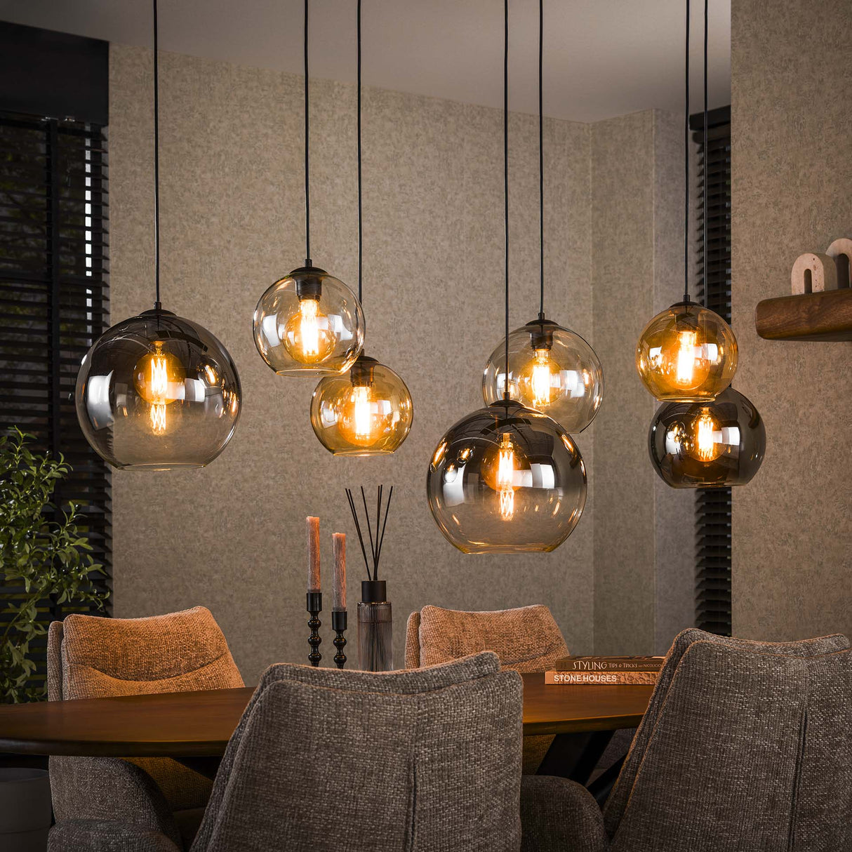 Moderne Hanglamp Glas 7-lichts Juliette