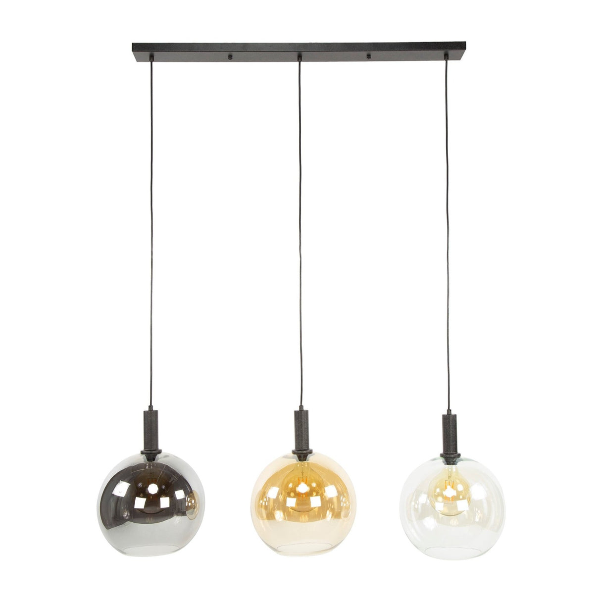 Hanglamp Valeo Trio 3-lichts Zwart Metaal 115 cm