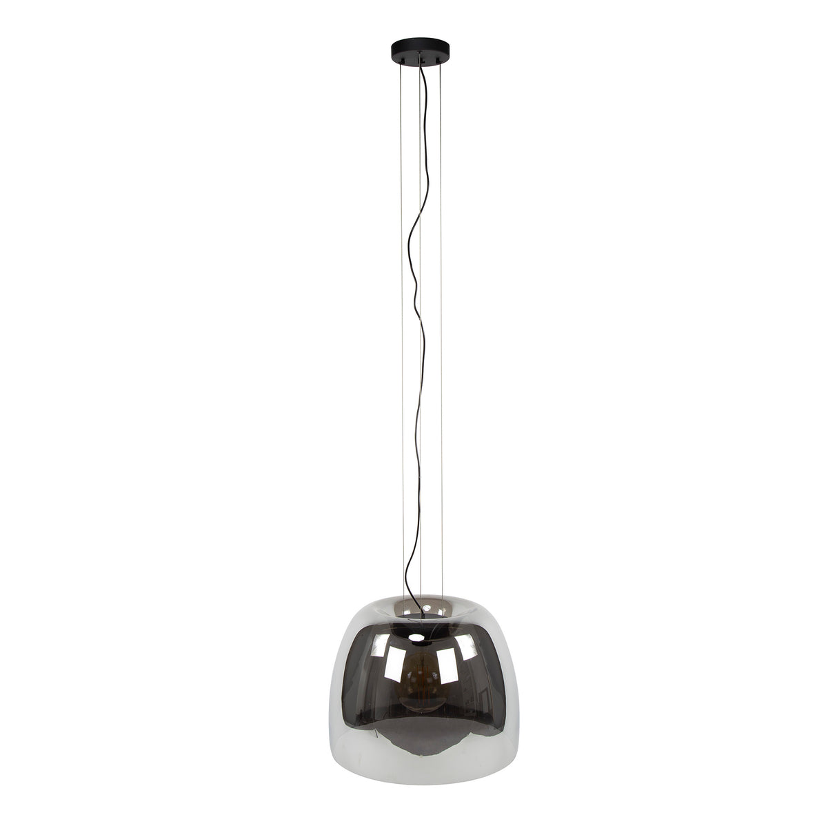 Hanglamp Dain 1-lichts XL chroomkleurig glas