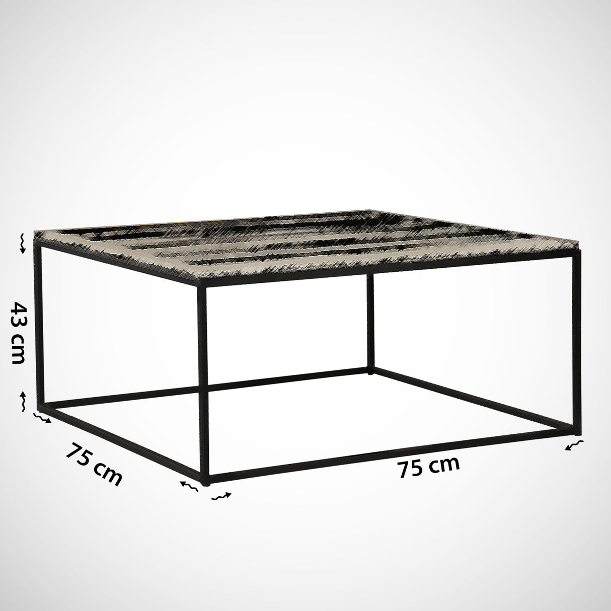 Vierkante salontafel Houtlook Melamine - 75x75 cm - Pola