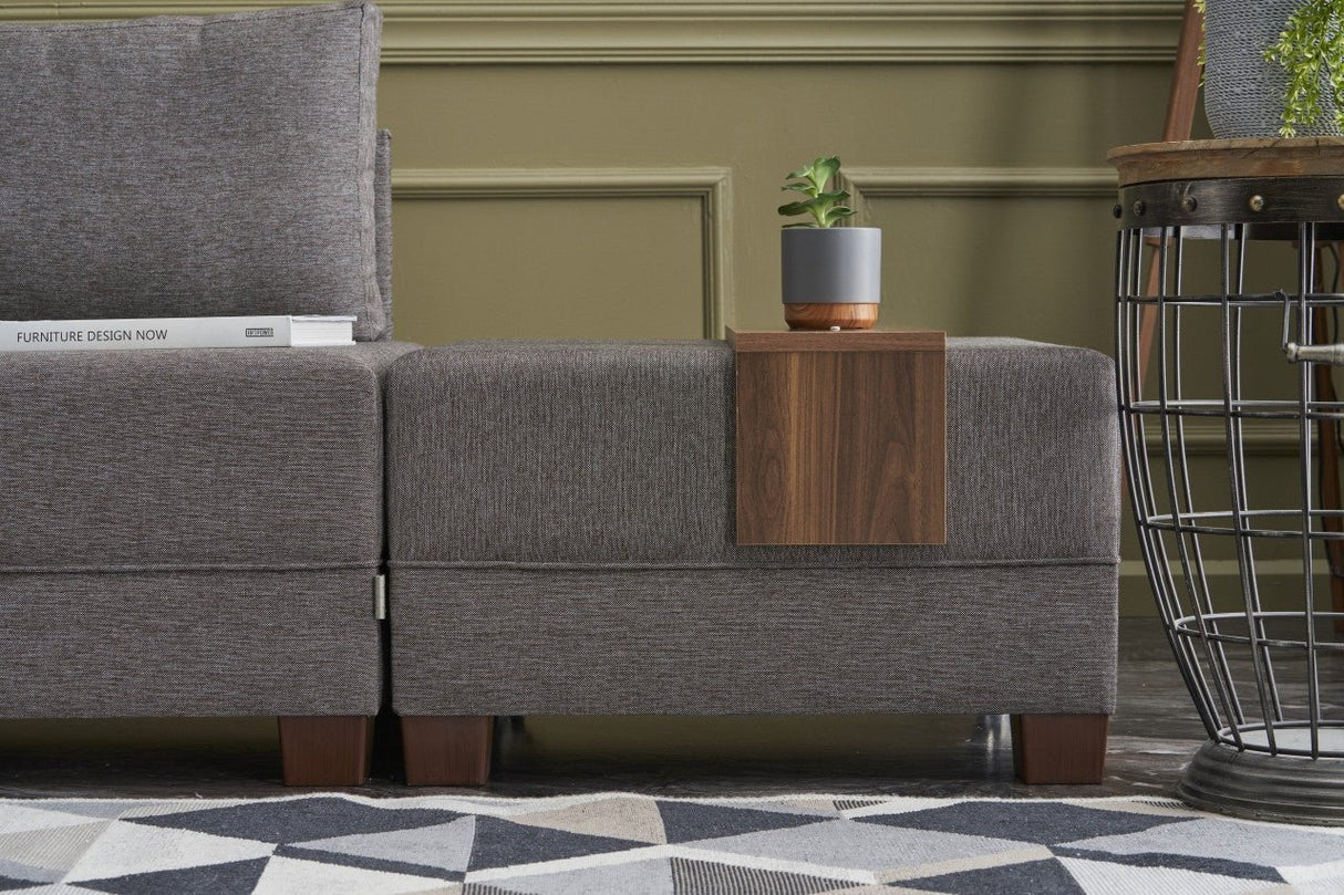 Hoekbank met slaapfunctie Links Fly Bruin