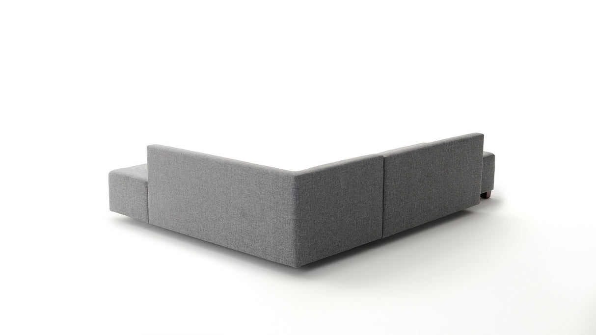 Slaapbank grijs stof - tweepersoons - XL 280x206 cm - met wielen - Rechts - Manama