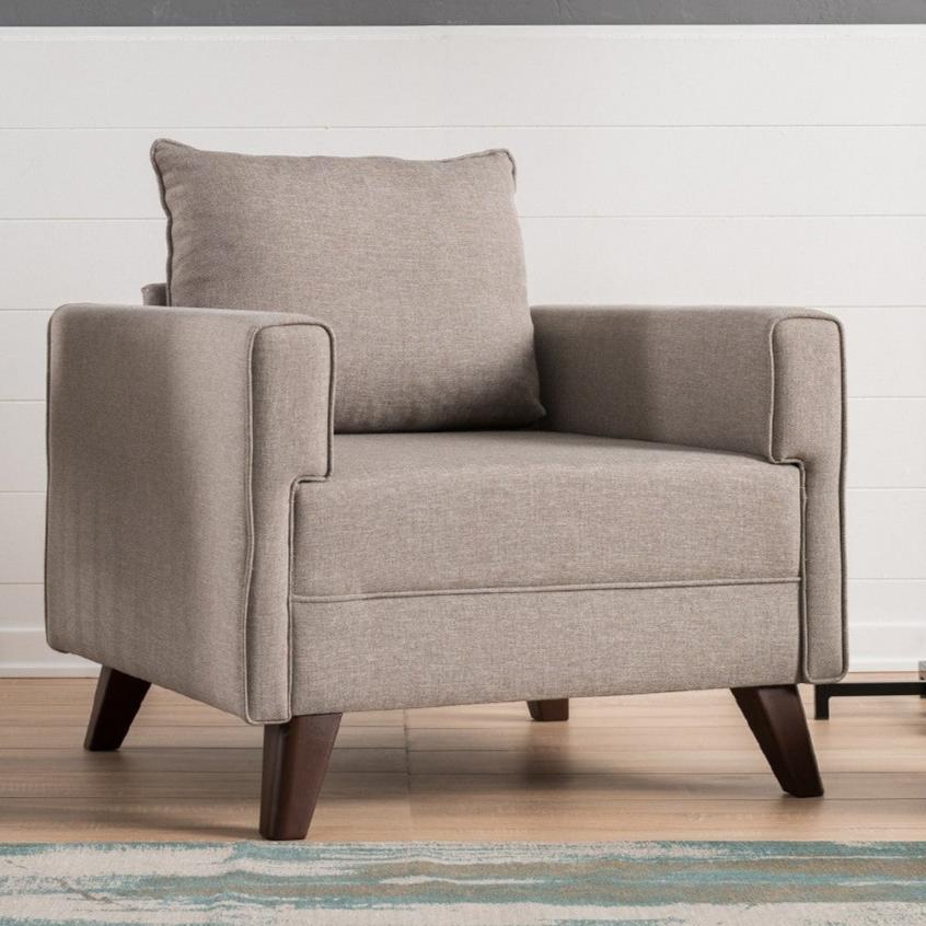 Landelijke fauteuil Beige melange geweven stof Bella