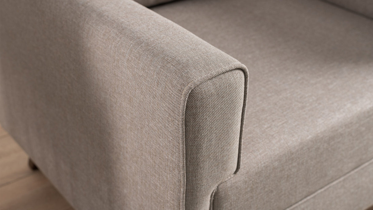 Landelijke fauteuil Beige melange geweven stof Bella