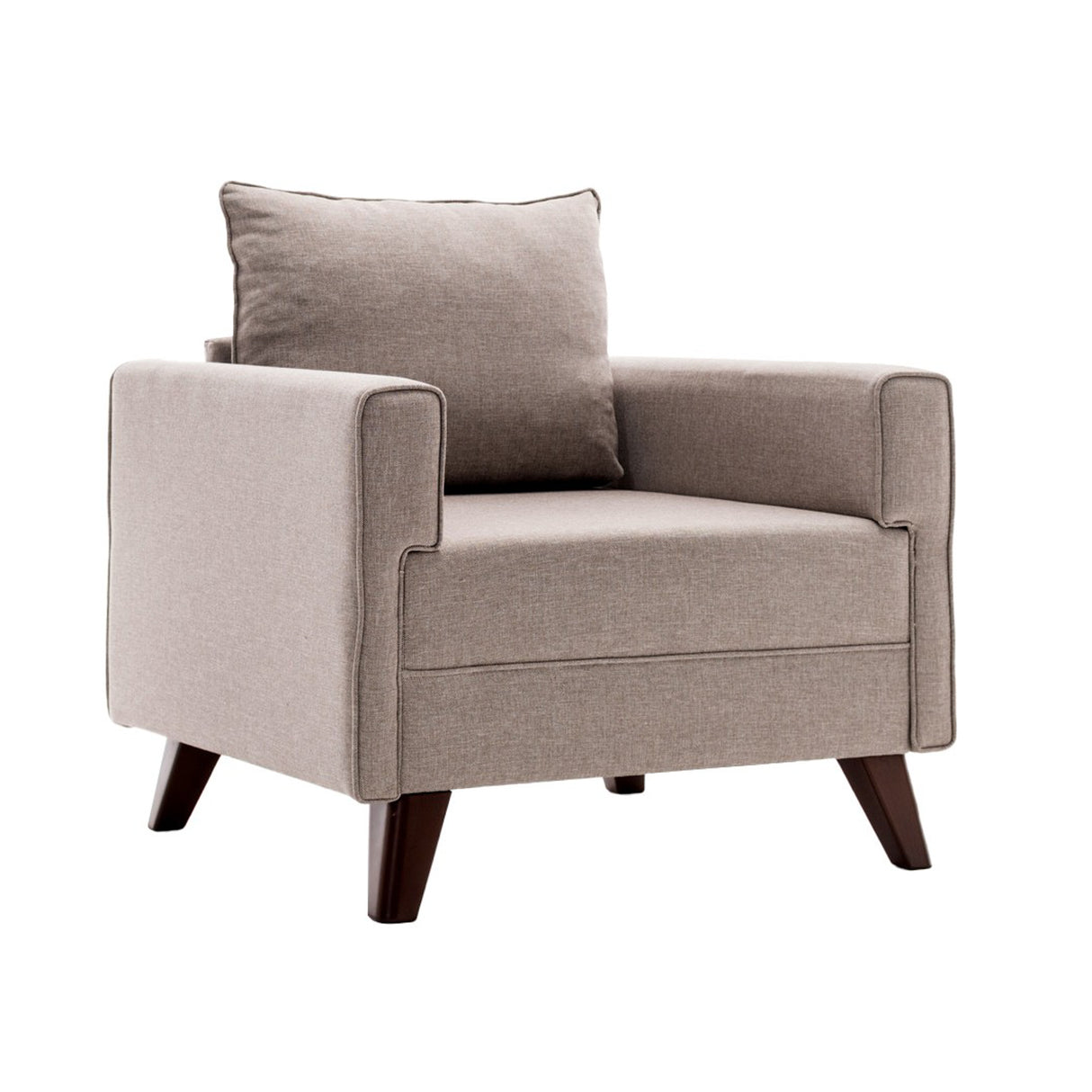 Landelijke fauteuil Beige melange geweven stof Bella
