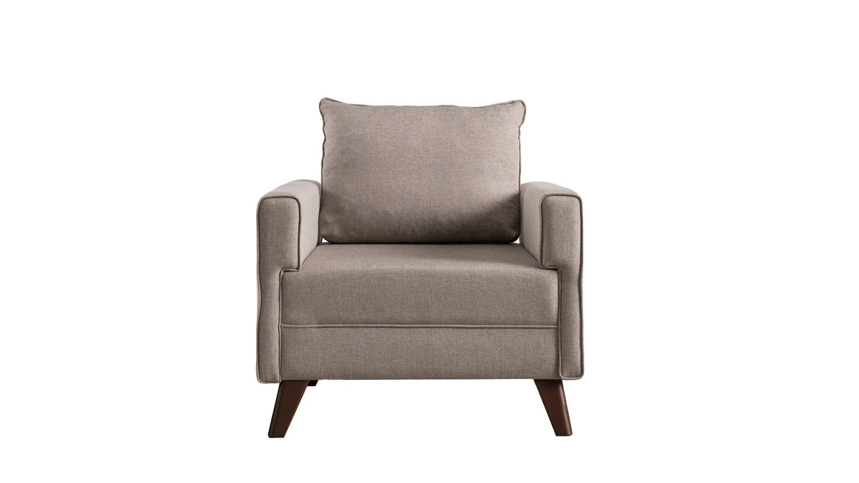 Landelijke fauteuil Beige melange geweven stof Bella