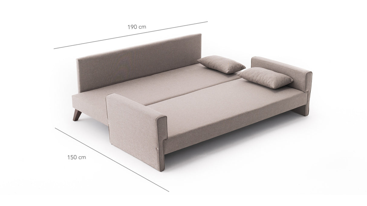Banken - Slaapbank champagne beige stof 3 - zits - Bella - Dimehouse