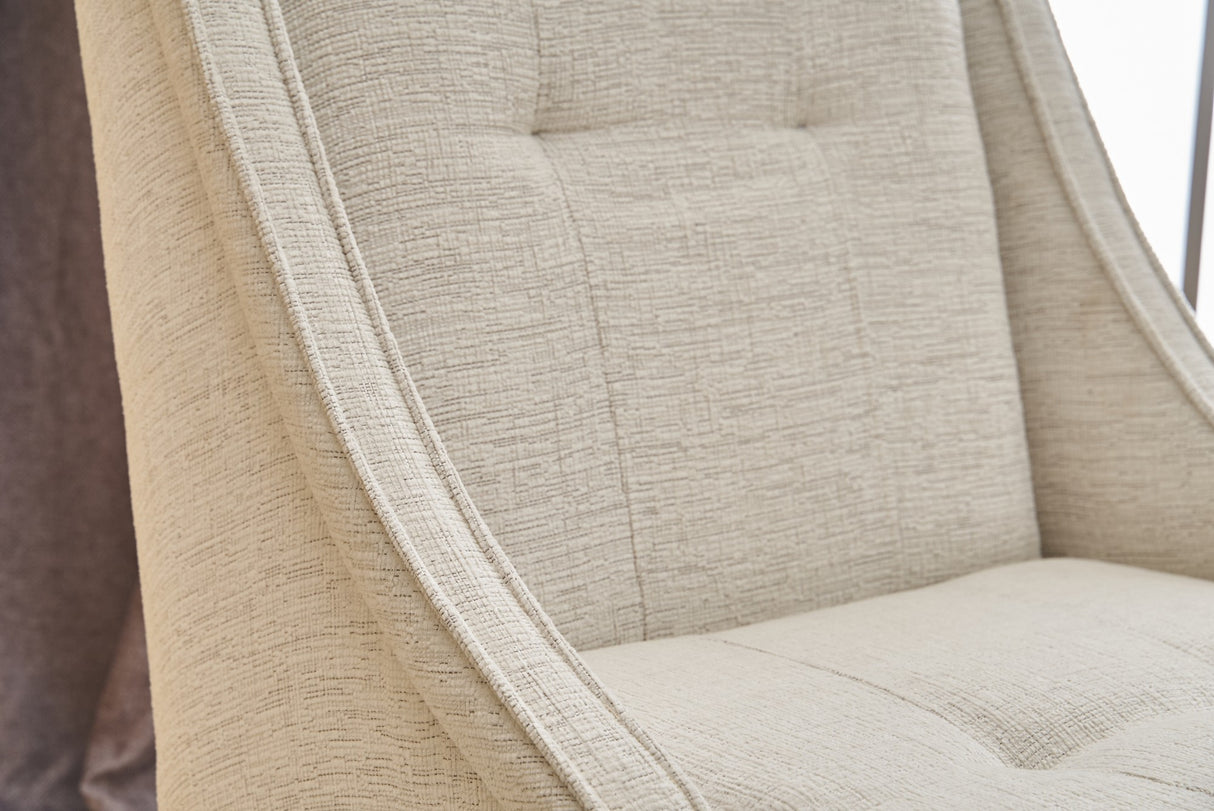 Fauteuil beige chenille stof landelijk klassiek Ella