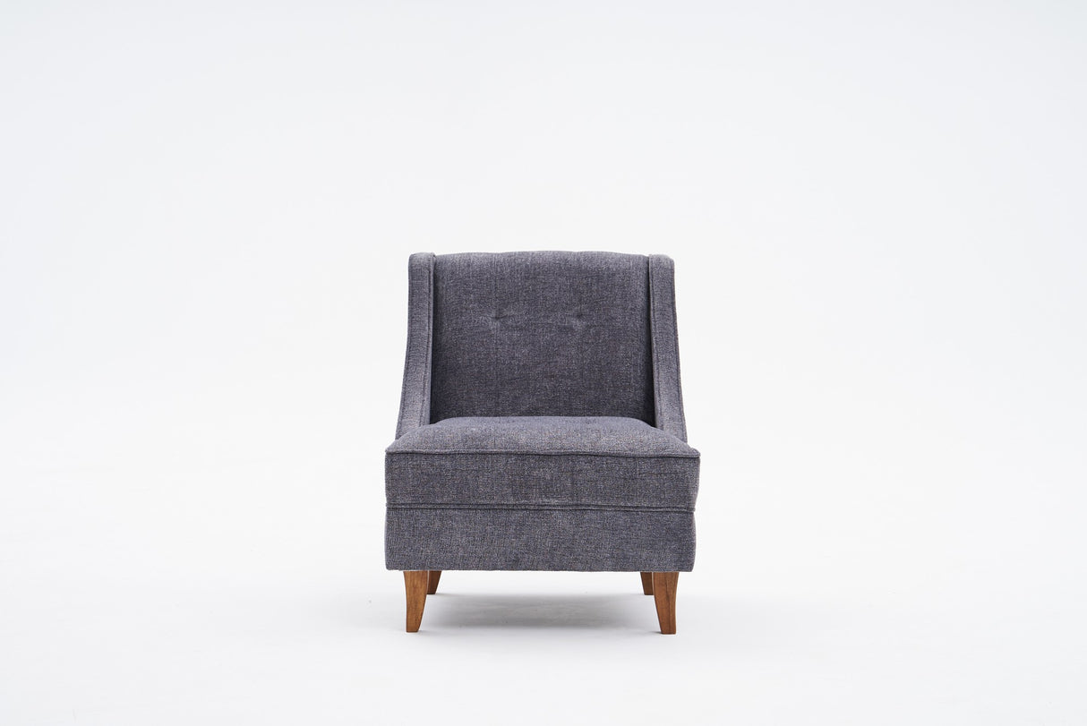 Fauteuil grijs chenille stof landelijk klassiek Ella