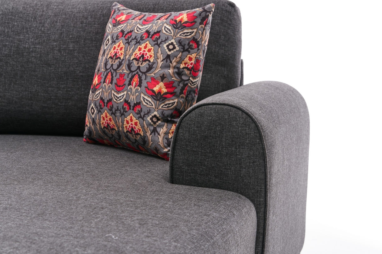 Slaapbank Antraciet stof - U-bank - XXL 300x202x152cm - Belen
