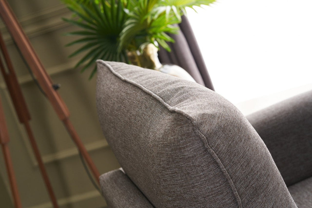 Landelijke fauteuil Taupe melange geweven stof Bella