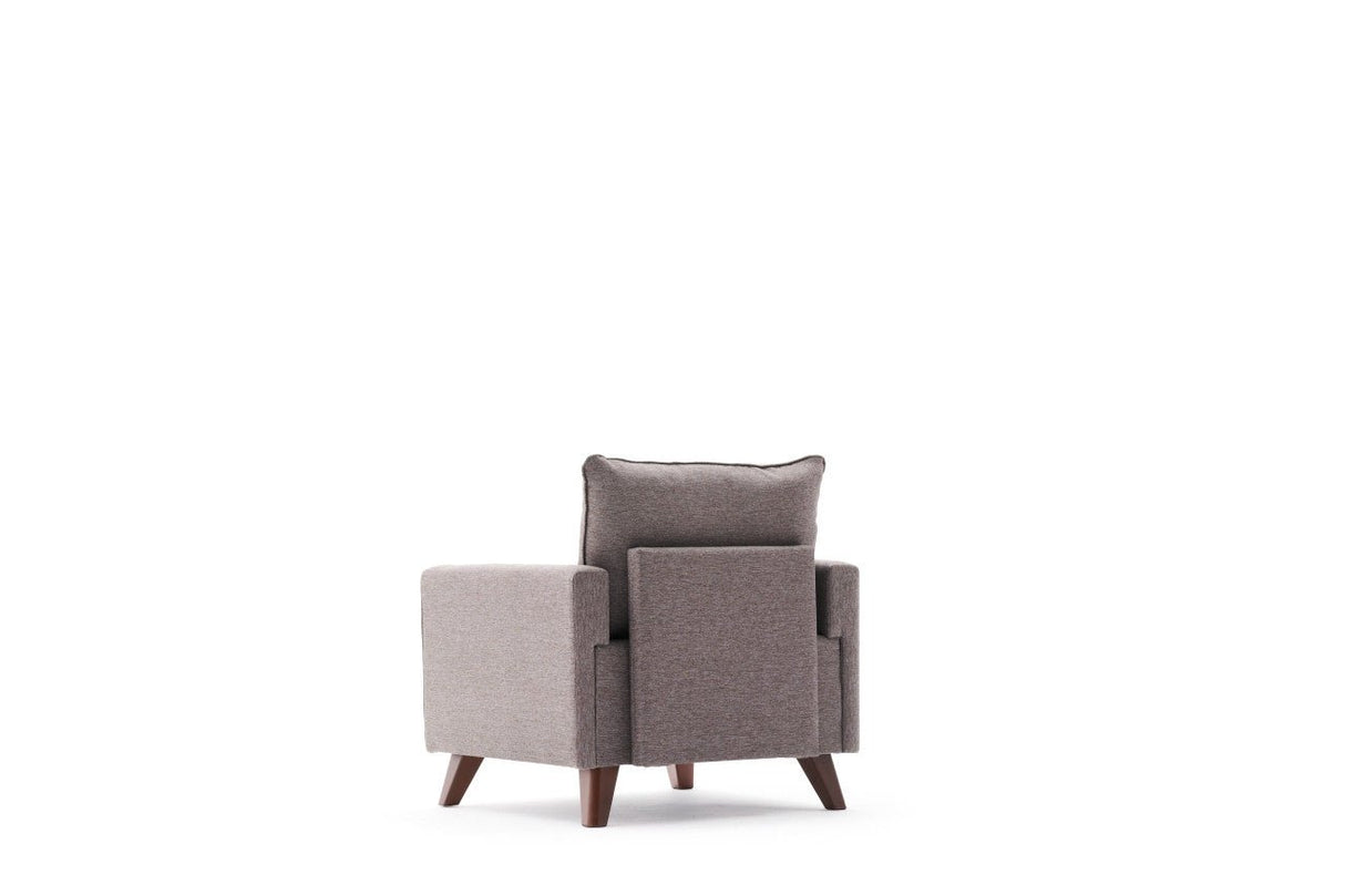 Landelijke fauteuil Taupe melange geweven stof Bella
