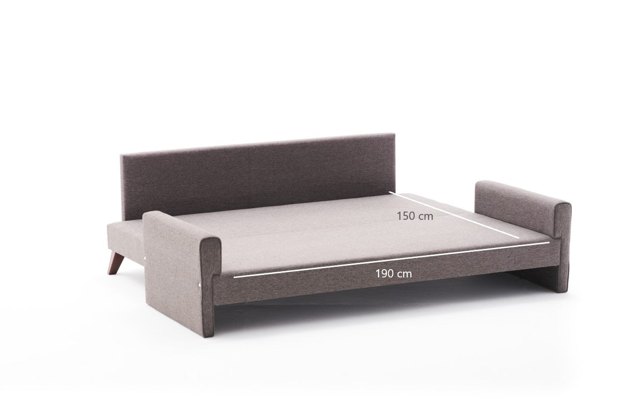 Banken - Slaapbank taupe stof 3 - zits - Bella - Dimehouse
