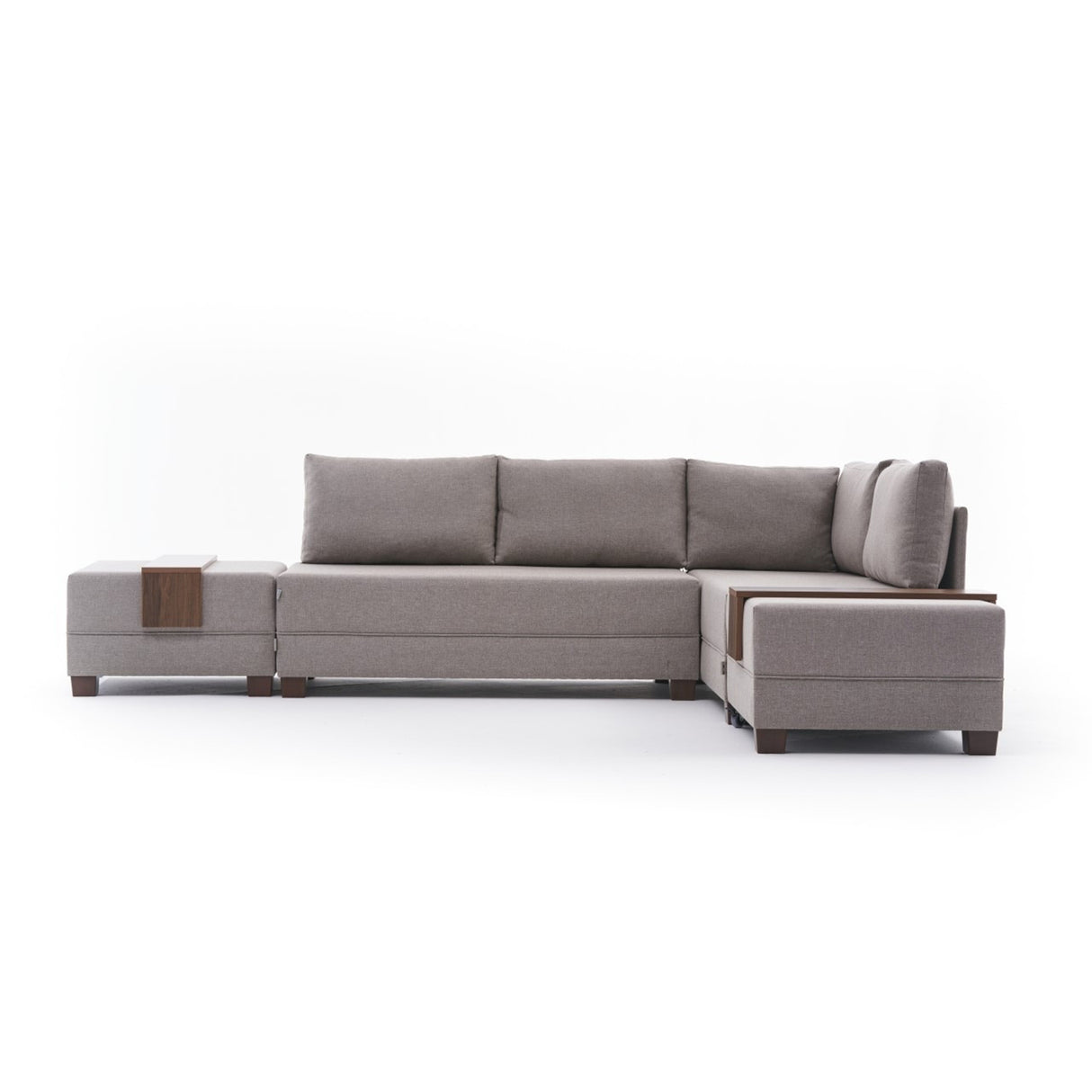 Slaapbank champagne stof - XXL 280 x 210 - Rechts - Fly