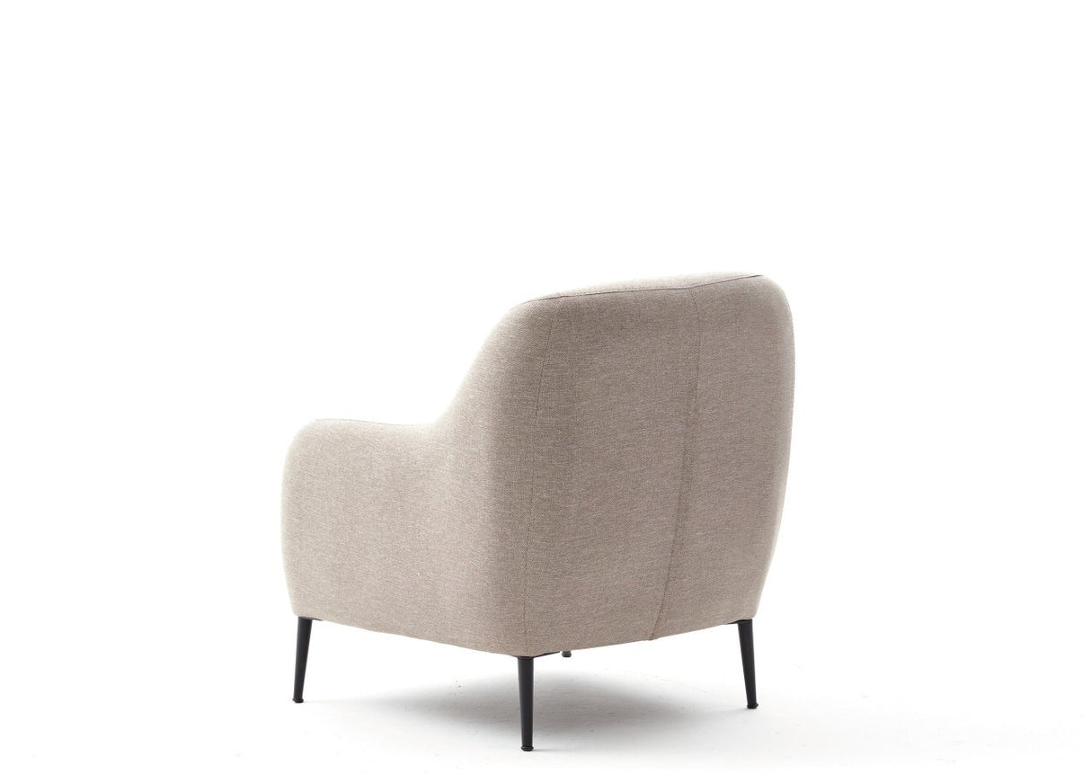 Scandinavische fauteuil Beige gemêleerde linnen stof met kussen Venus
