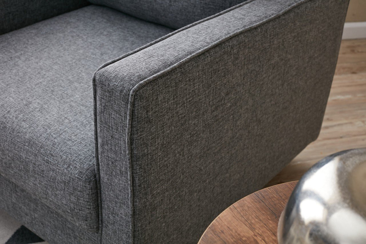 Modern landelijke fauteuil grijs stof Eva