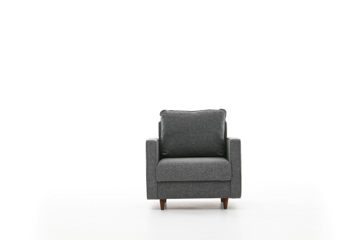 Modern landelijke fauteuil grijs stof Eva