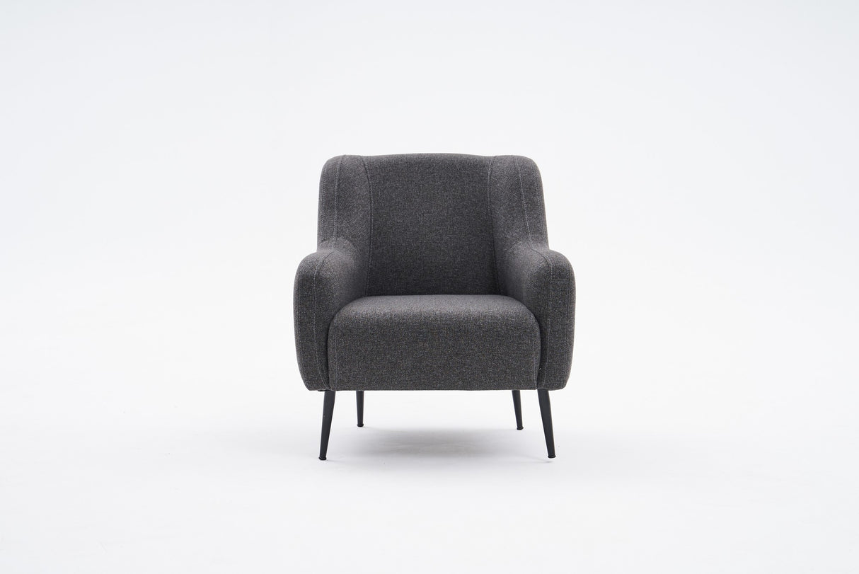 Moderne fauteuil Antraciet linnen stof met hoge poot Revos