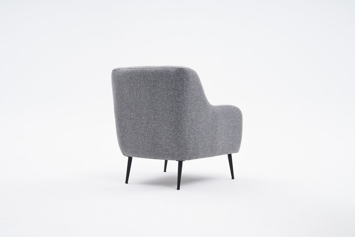 Moderne fauteuil Grijs linnen stof met hoge poot Revos