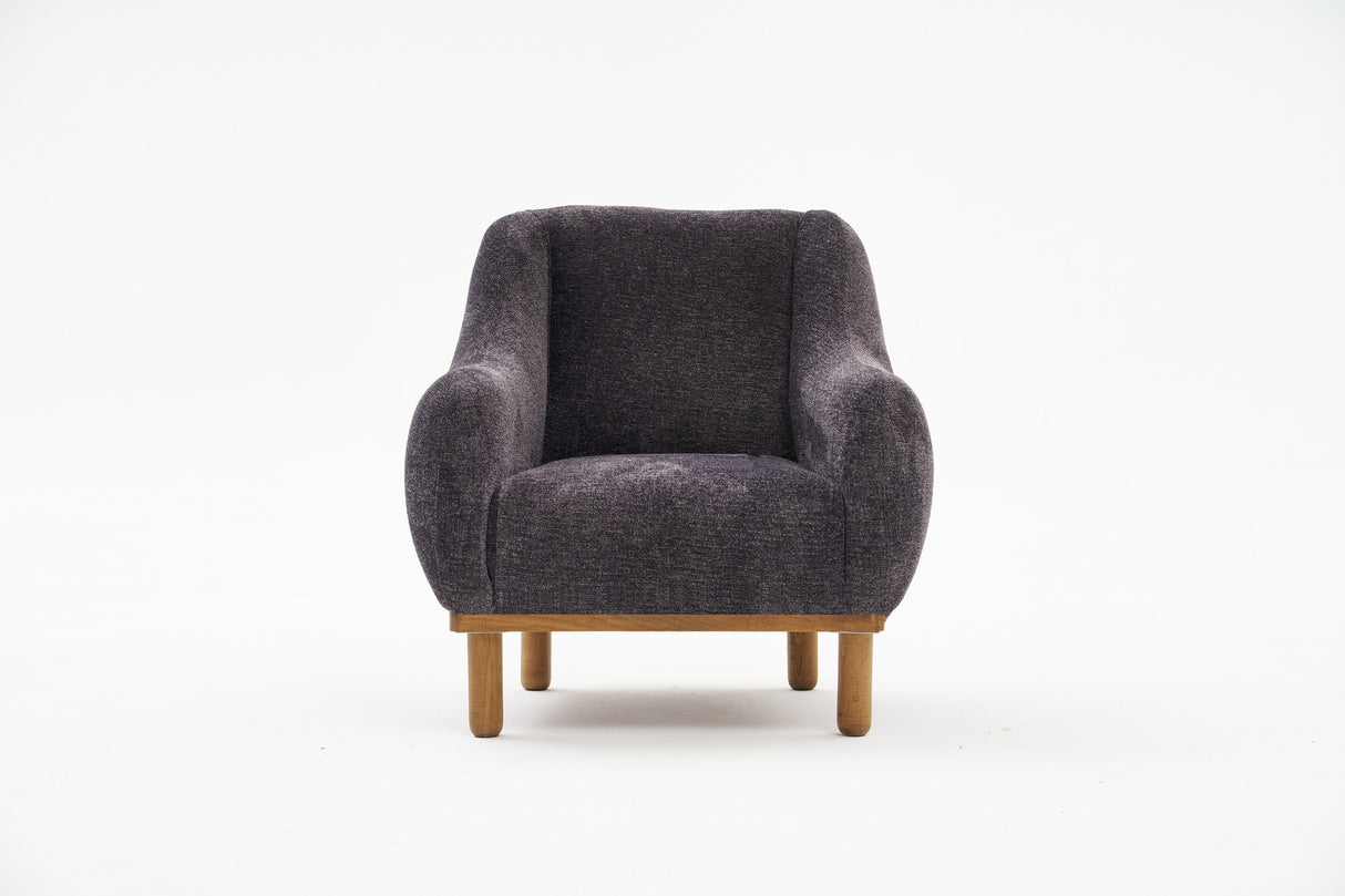 Scandinavische fauteuil Antraciet gemêleerde chenille stof Rens