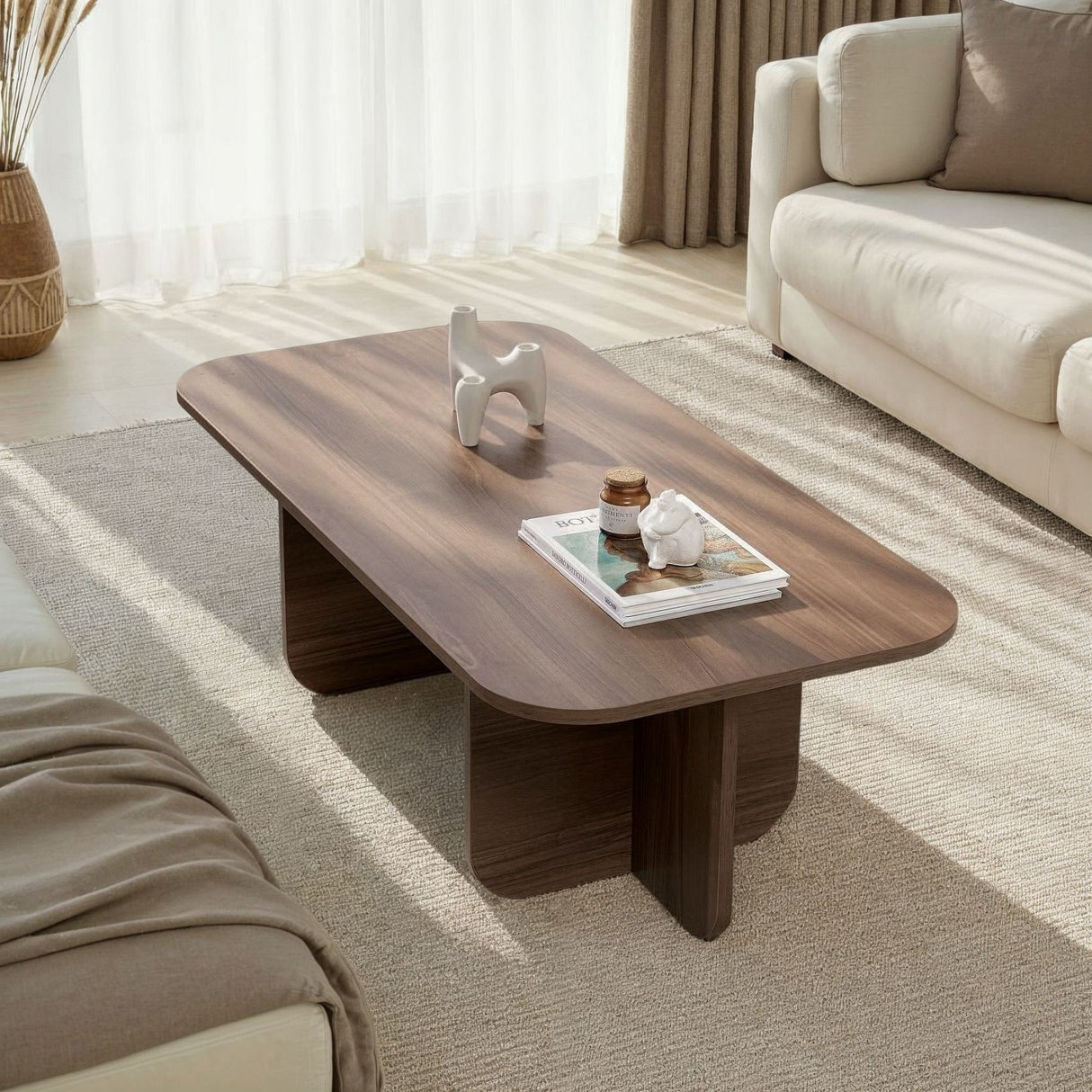 Akira salontafel in walnootlook 120 x 60 cm Gemelamineerd hout