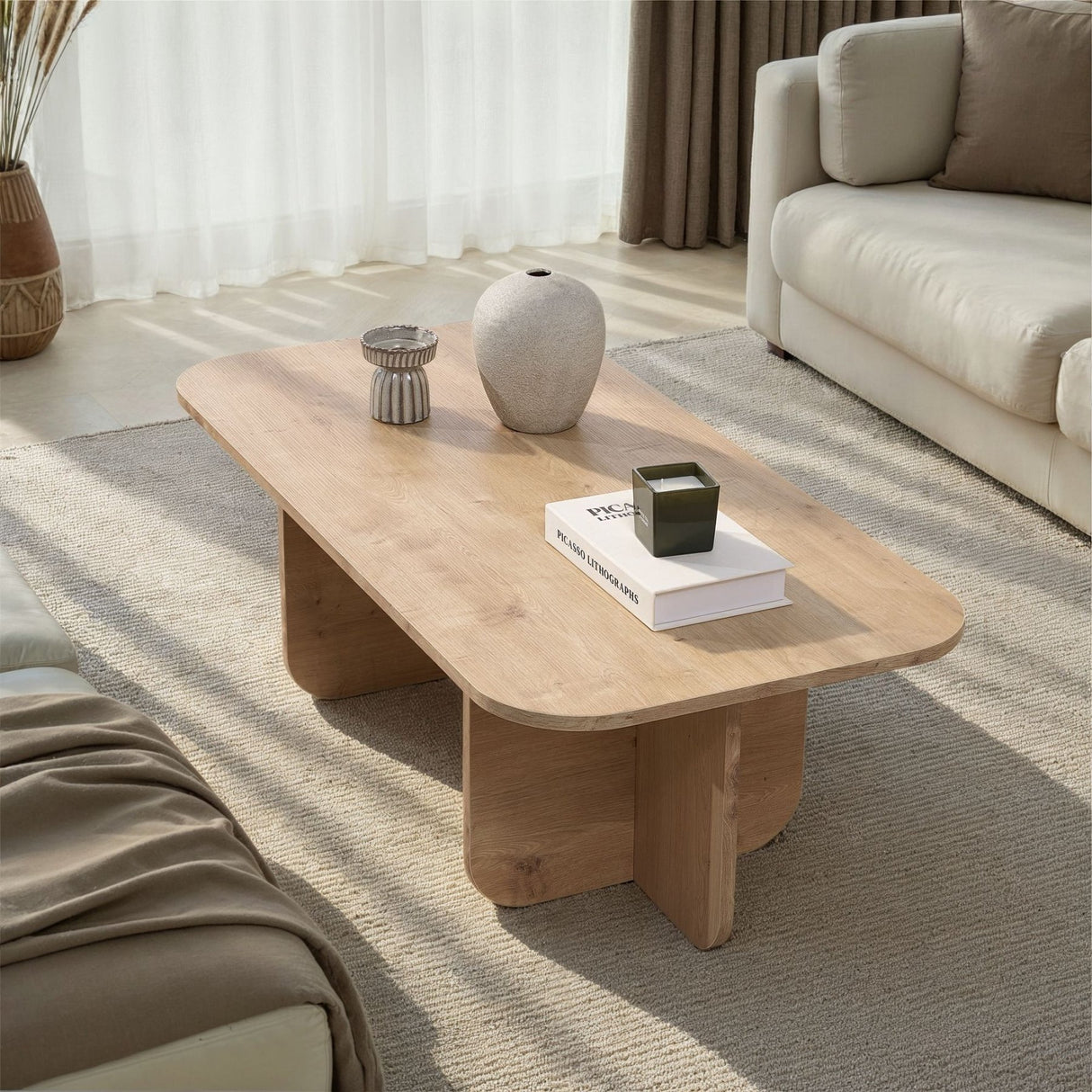 Akira salontafel in sapphire eikenlook 120 cm Melamine gecoat houtcomposiet