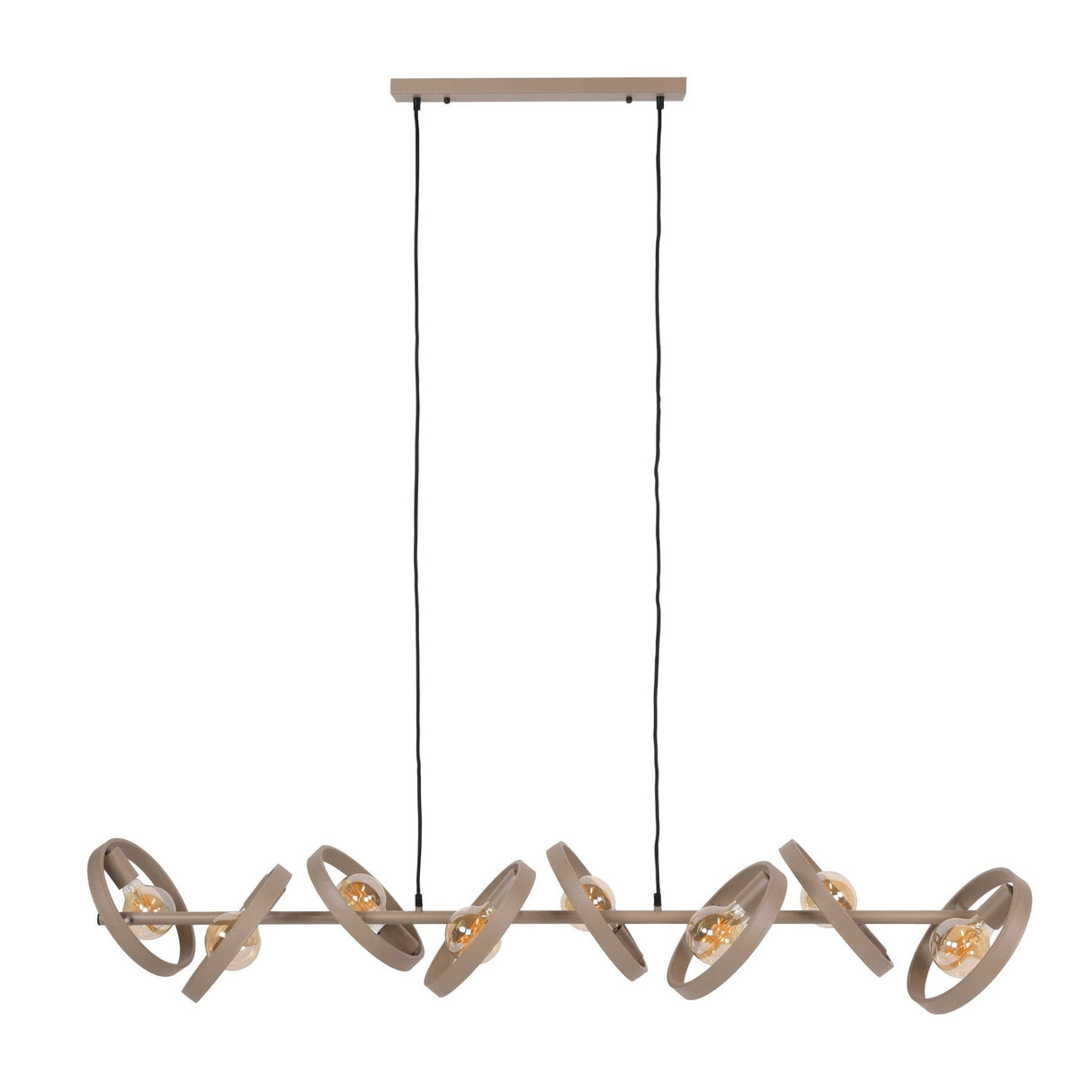 Hanglamp 8-lichts beige metaal rond Otan