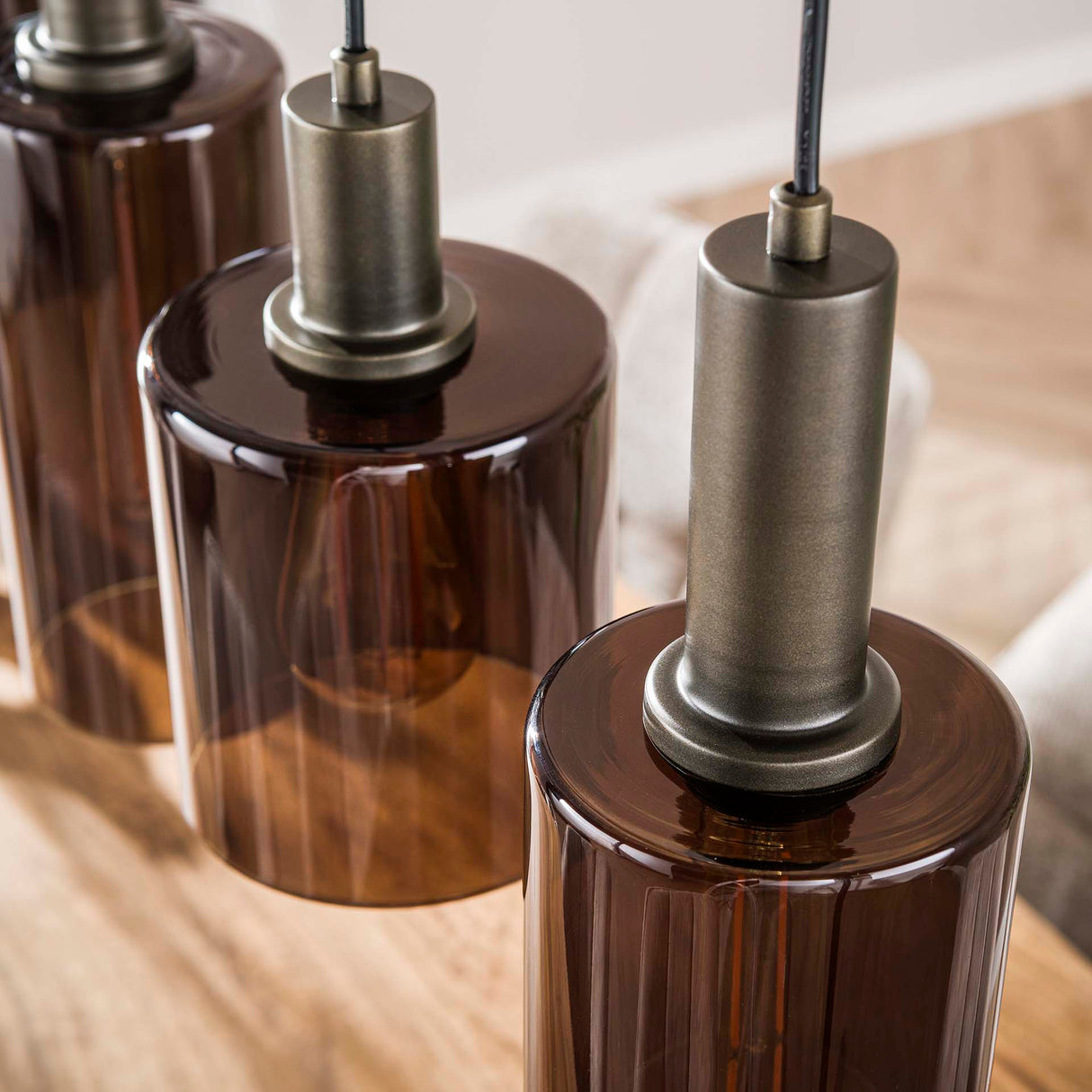 Industriële Hanglamp 6-lichts Sienna Bruin 118 cm