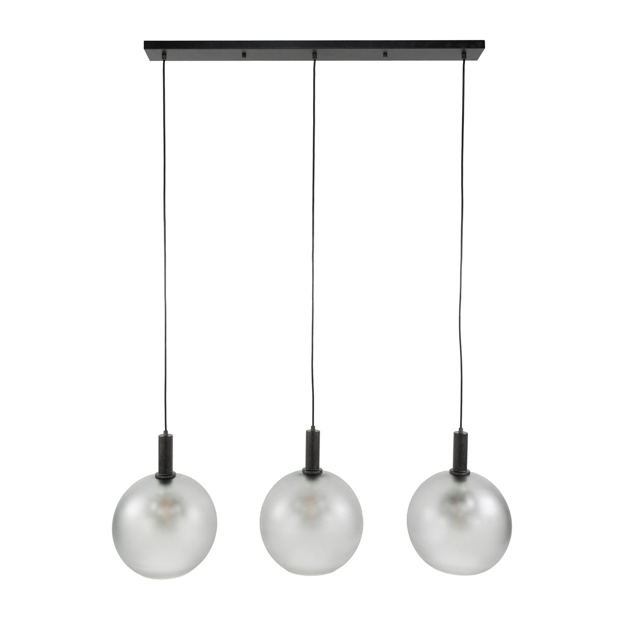 Hanglamp 3-lichts gezandstraald glas Voss