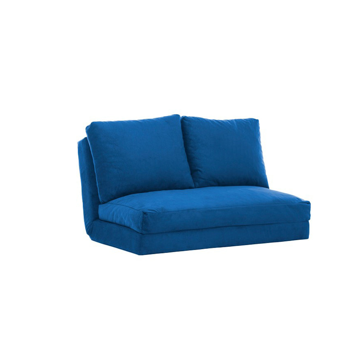 Banken - Slaapbank Japandi blauw stof 2 - zits - lage rug en verstelbaar - Taida - Dimehouse