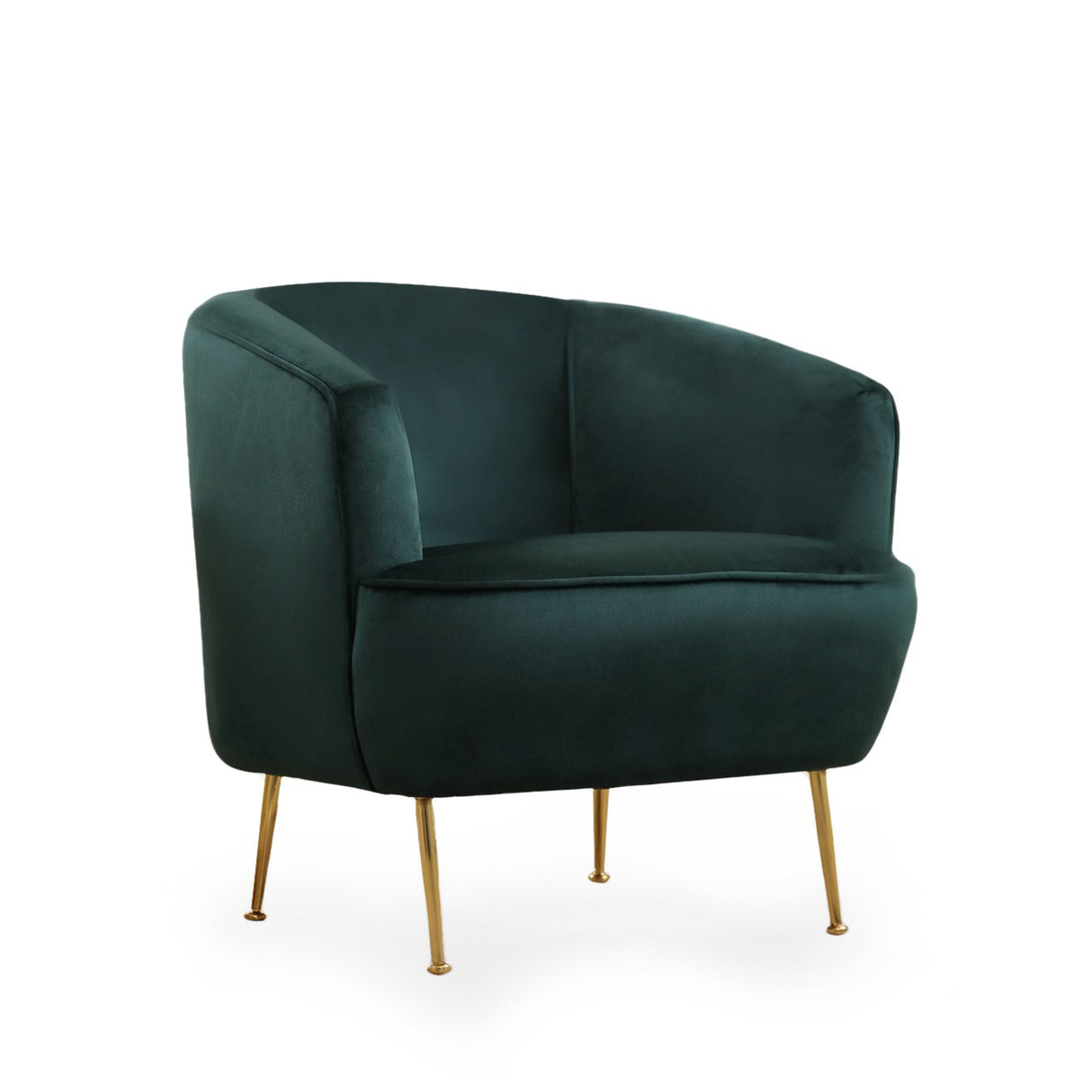Hotel Chique fauteuil groen velvet stof met gouden poten Piccoli