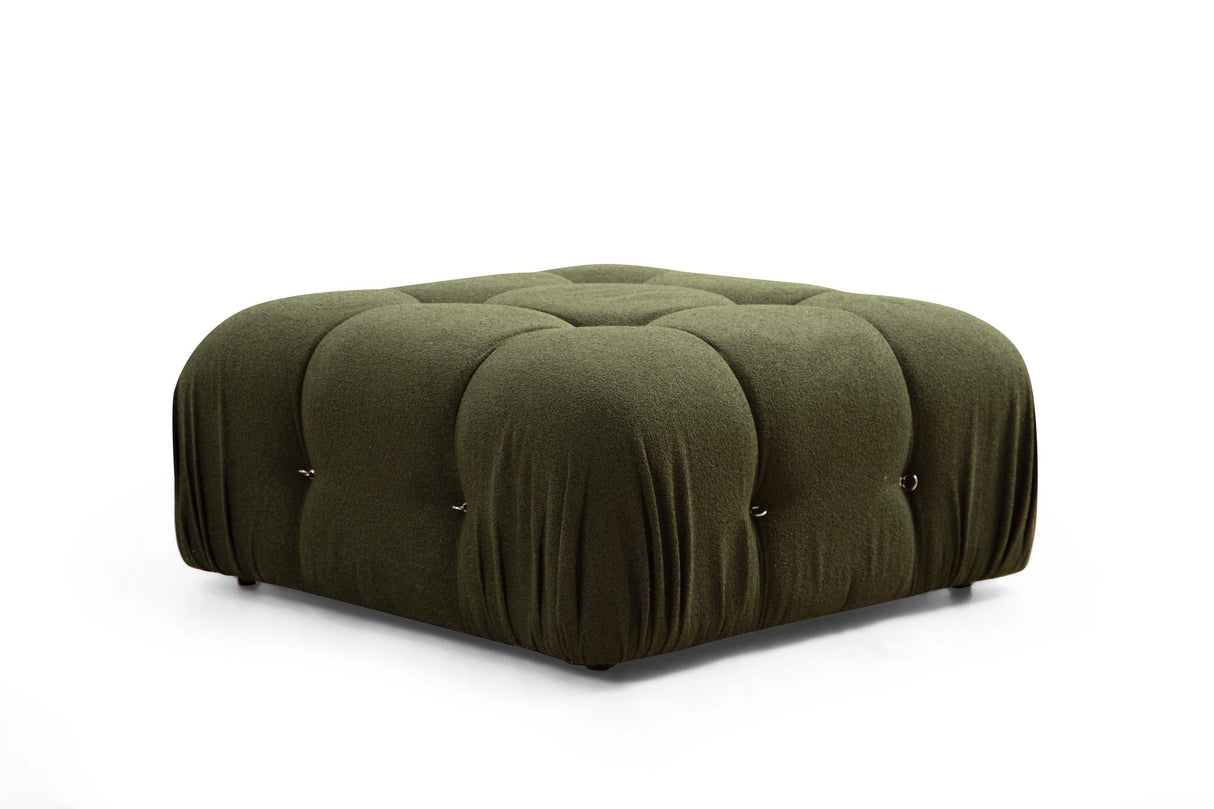 Modulaire XXL hoekbank Bubble met hocker - velvet groen