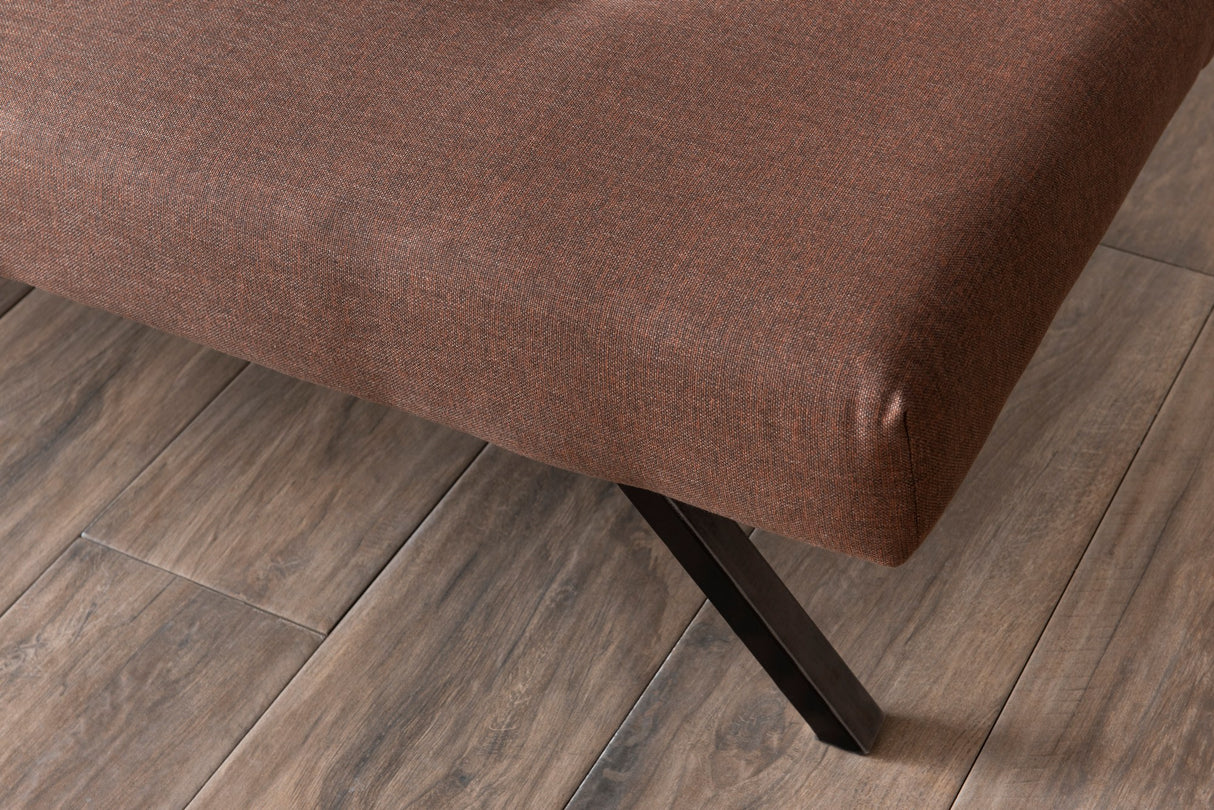 3-Zits Slaapbank Zoly Bruin Stof - 180 cm - Zonder armleuningen - Gecapitonneerd