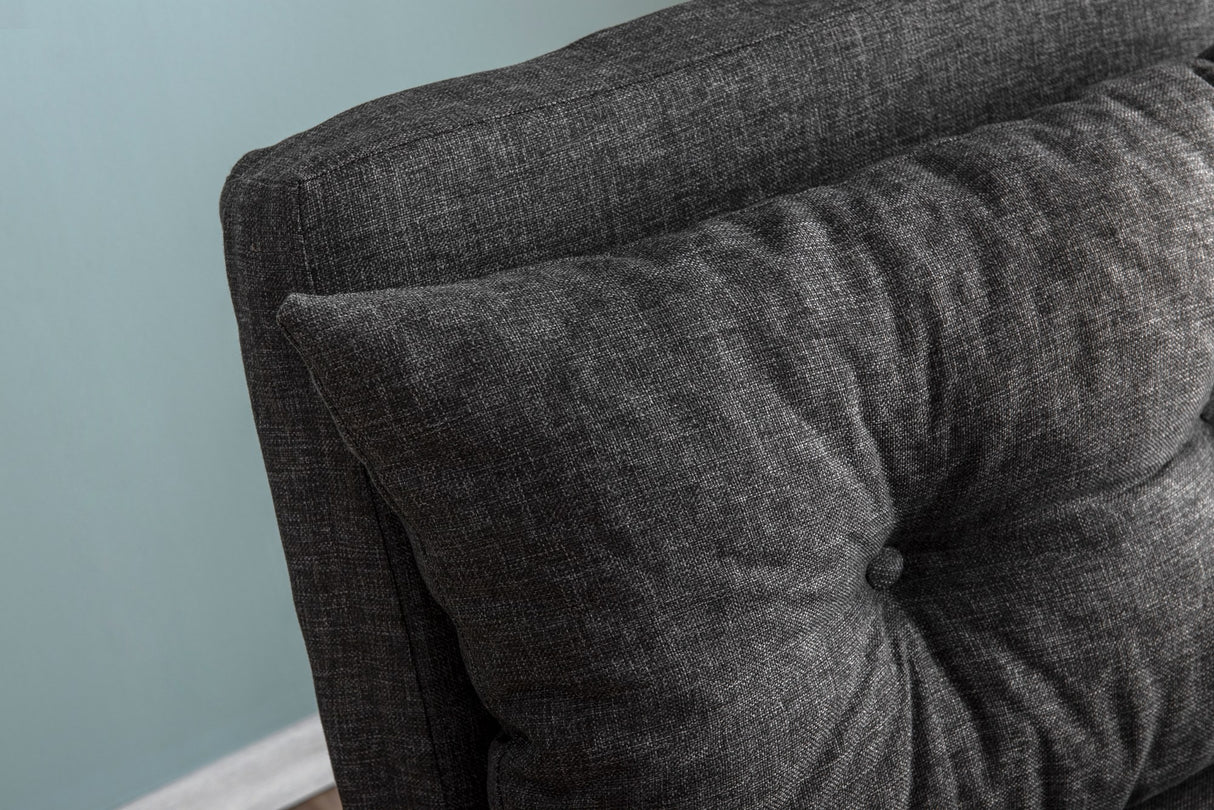 Landelijke slaapfauteuil Antraciet gemêleerde stof Sando
