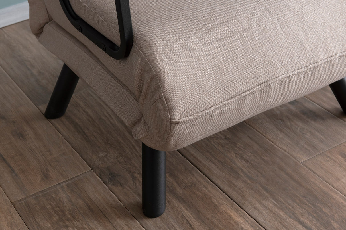 Landelijke slaapfauteuil Taupe stof linnen look Sando