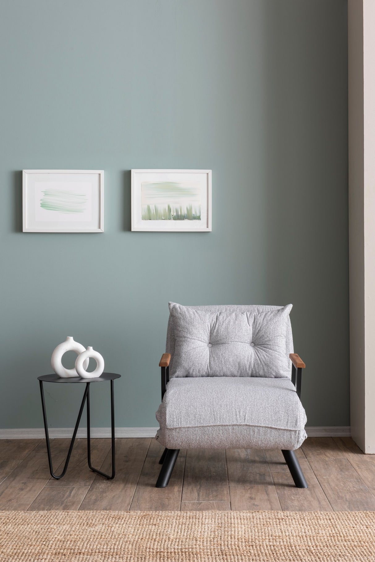 Landeijke slaapfauteuil Grijs teddystof Sando