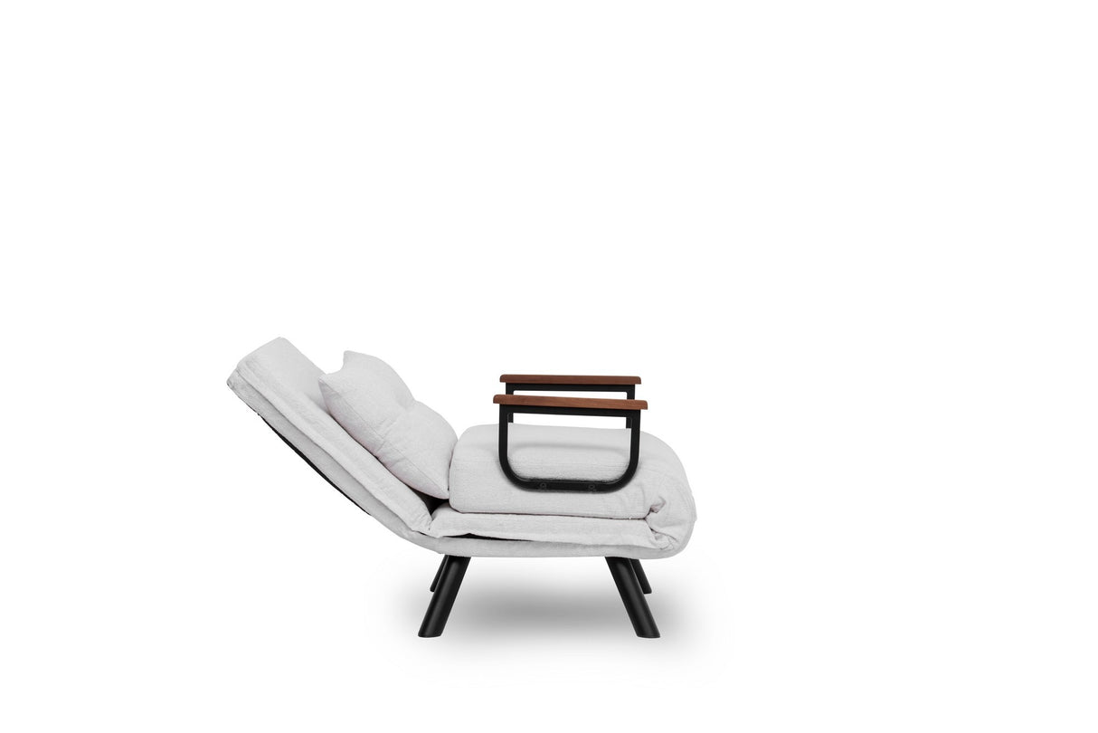 Landeijke slaapfauteuil Crème teddystof Sando