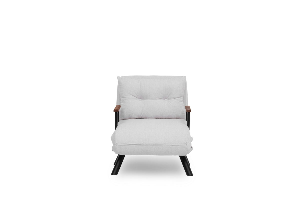 Landeijke slaapfauteuil Crème teddystof Sando