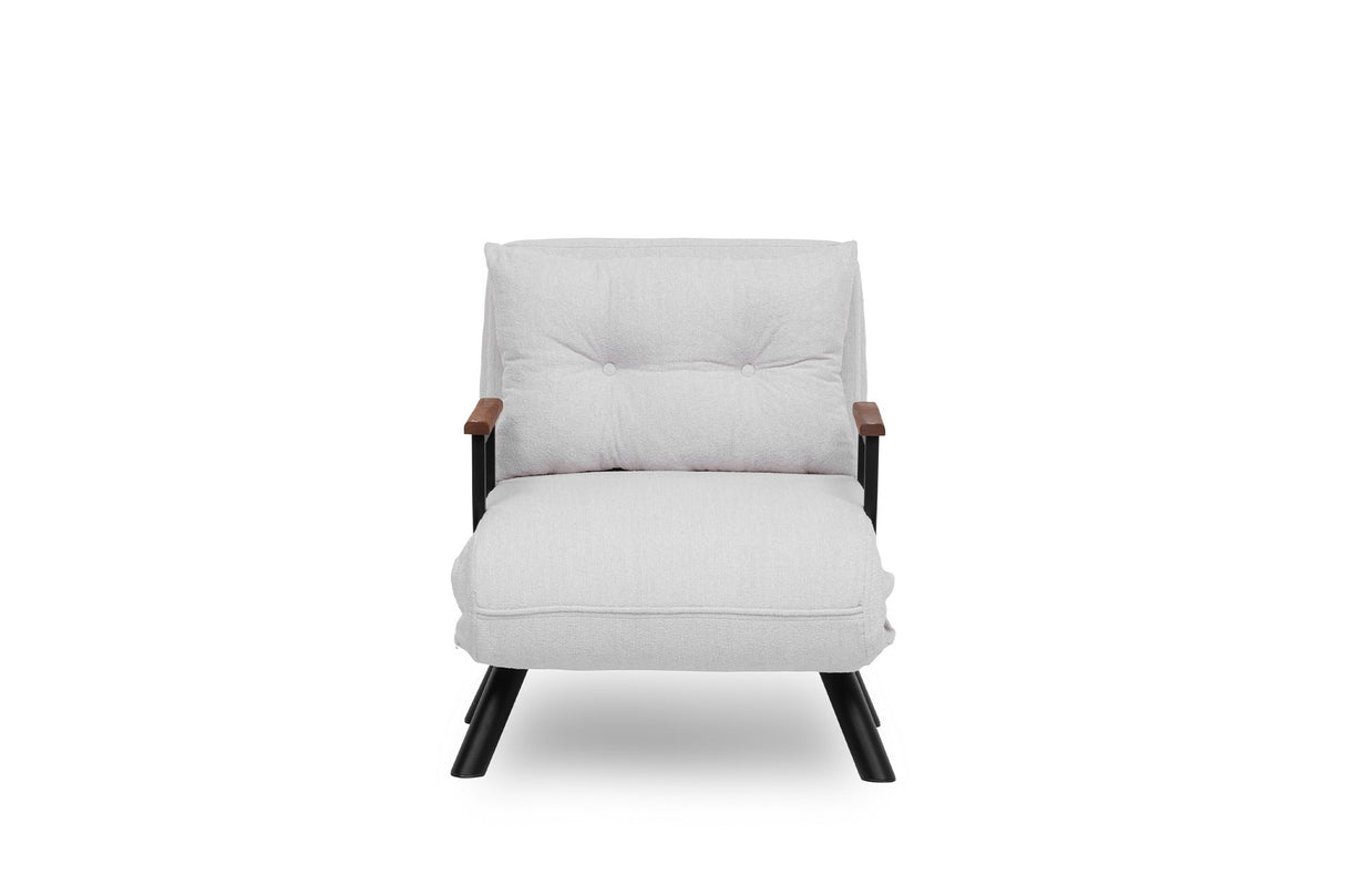 Landeijke slaapfauteuil Crème teddystof Sando