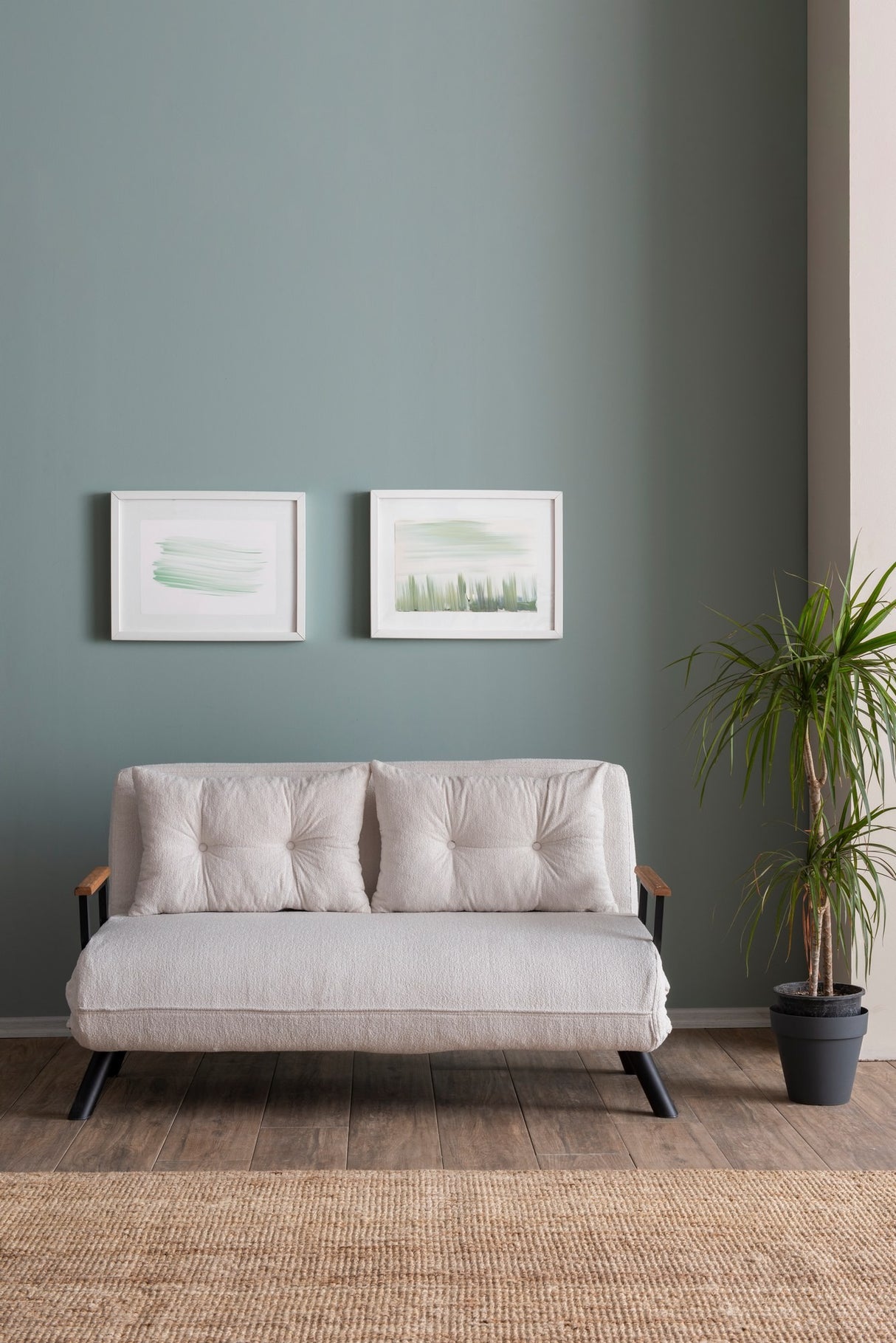 2-zits Slaapbank Sando Crème Teddystof