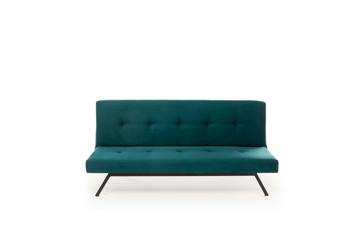Slaapbank Petrol blauw Stof 3-Zits - 180 cm - Zonder armleuningen - Zoly