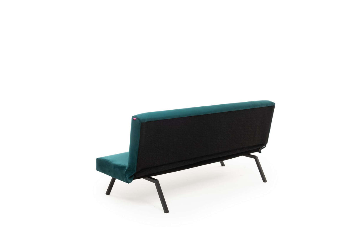 Slaapbank Petrol blauw Stof 3-Zits - 180 cm - Zonder armleuningen - Zoly