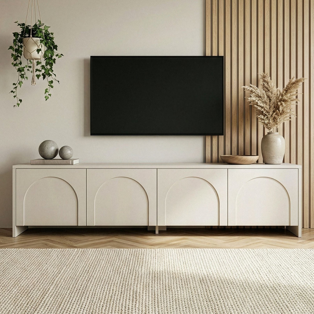 Aurelia tv-meubel crème 180 cm Gemelamineerd hout