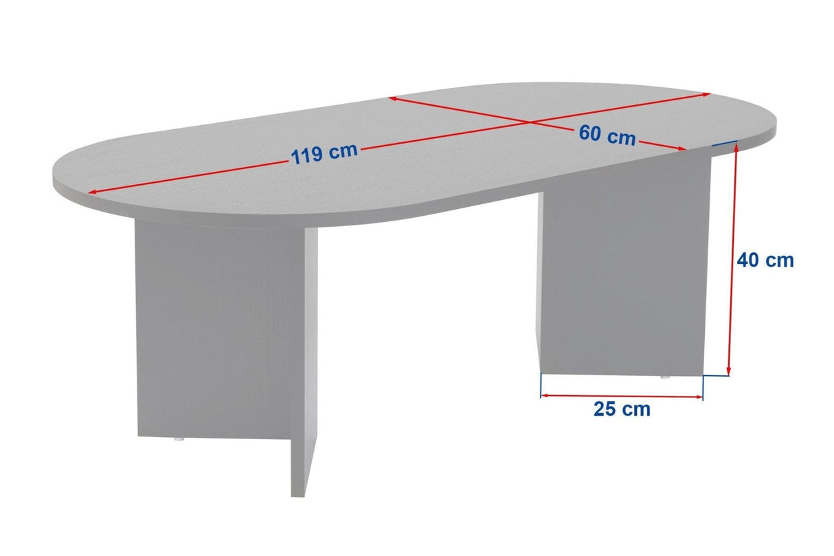 Ovale salontafel travertin melamine - Japandi - 119x60 cm - Sota