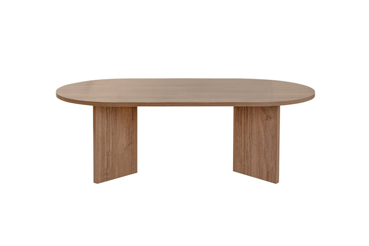 Salontafels-Ovale salontafel walnoot melamine - Japandi - 119x60 cm - Sota-Dimehouse