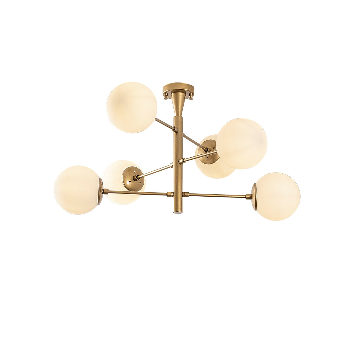 Hanglampen - Hanglamp 6 - lichts Goud Metaal - 75 x 75 cm - Lustre - Dimehouse