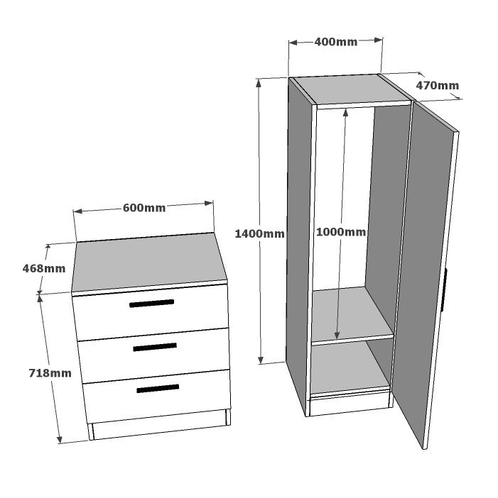 Wandkast Wit Melamine - hang en leg - 140x100x47 cm - Jade