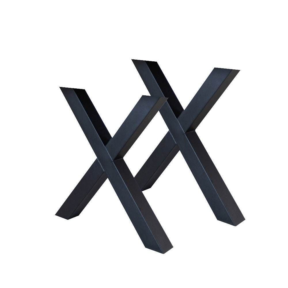 Set van 2 Tafelpoten X-poot Zwart Metaal